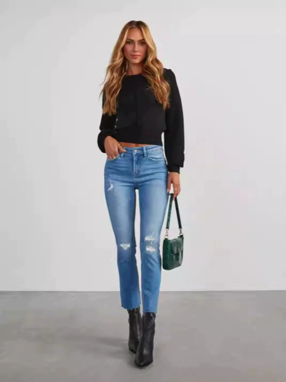 ZARA Womens Fashion Retro Slim Fit Stretch Jeans